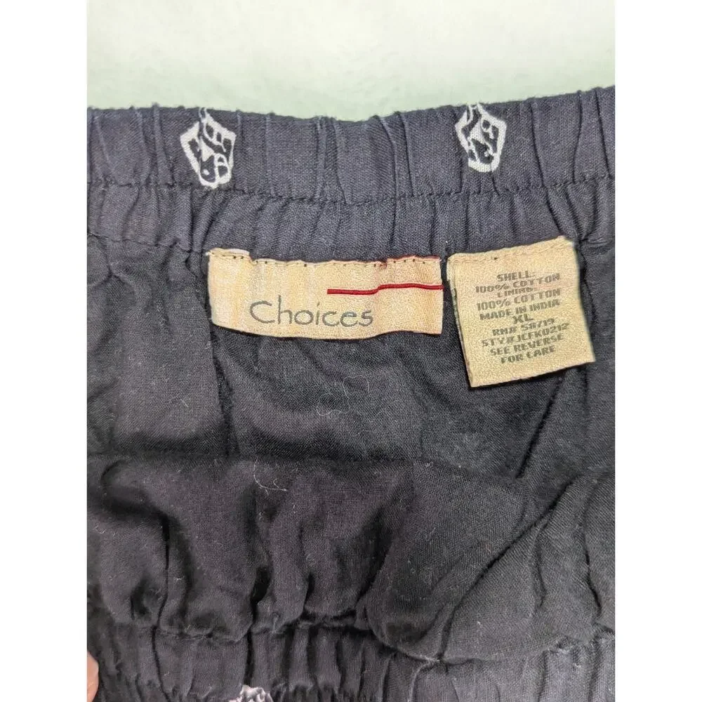 VTG Choices Womens XL Black White Medallion Paisley Boho Maxi Skirt